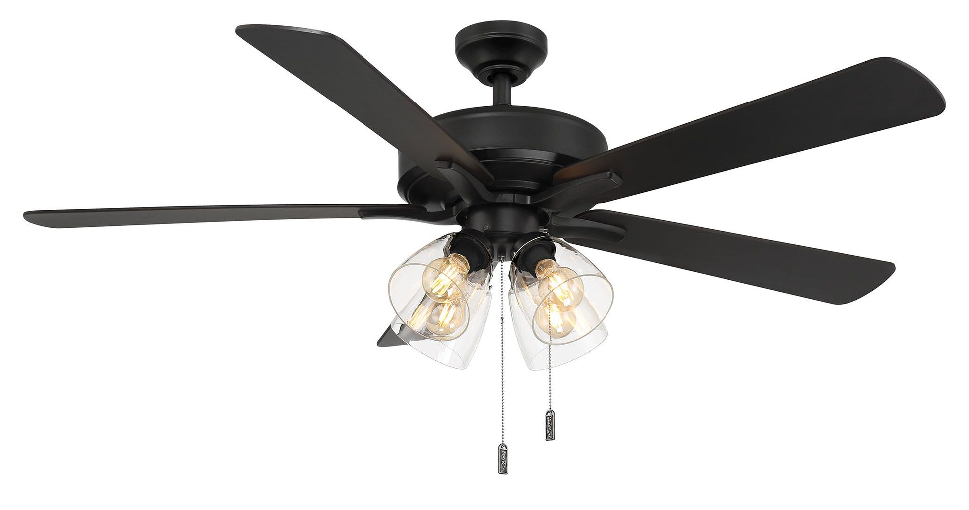 Wind River Fans Pecos 52 Inch Pull Chain Ceiling Fan  - Matte Black Finish - Cheap-Us