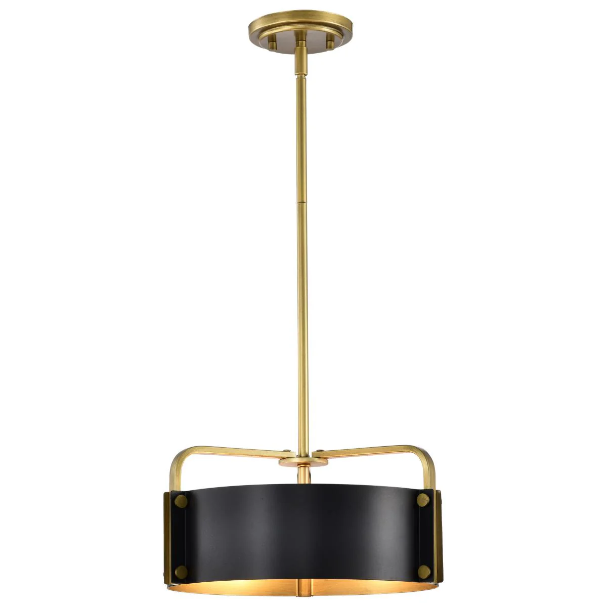 60-7842 ALTOS 3 LIGHT SMALL PENDANT Altos 3 Light Small Pendant; Matte Black and Natural Brass Finish - Cheap-Us