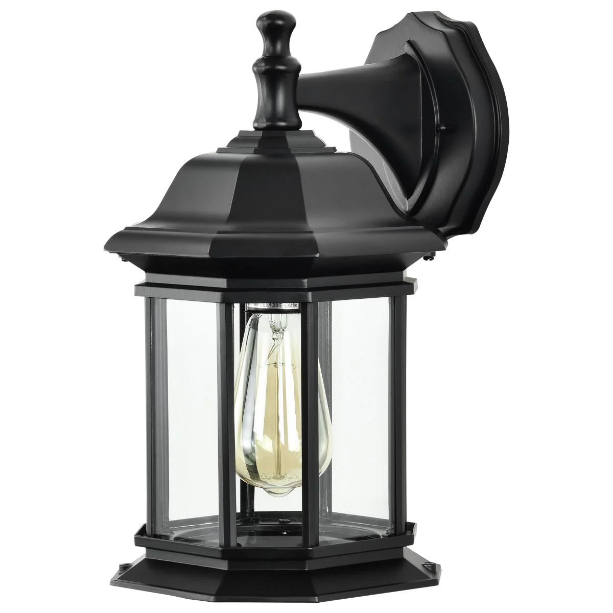 60-6118 HOPKINS 1LT OUTDOOR LG WALL Hopkins Outdoor Collection 13 inch Large Wall Light; Matte Black Finish with Clear Glass - Cheap-Us