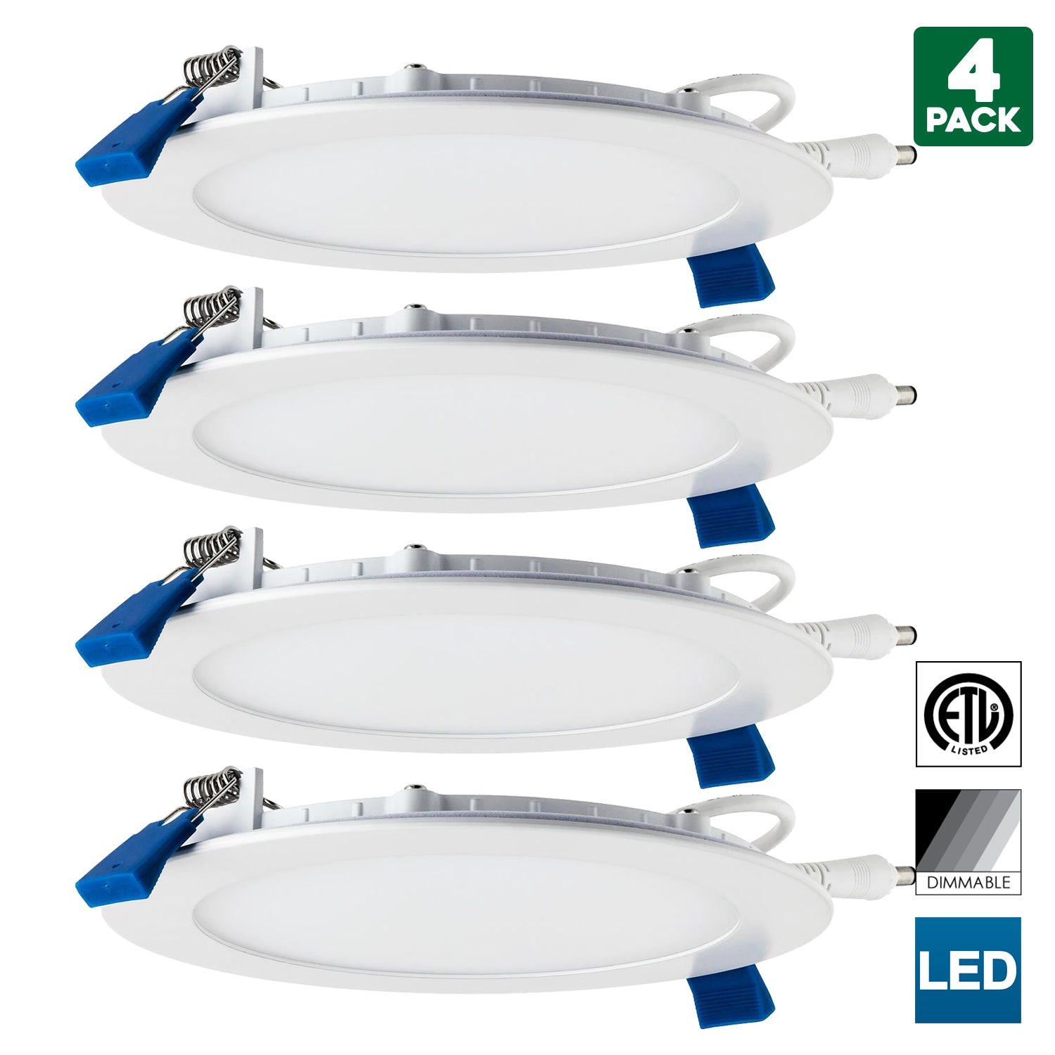 Sunlite 6-Inch Round 12W Recessed Ultra Slim Dimmable LED Downlight, 850 Lumens (75W Equal), 3000K Warm White, ETL & Energy Star, Kitchens & Living Rooms, Commercial & Residential, White - Cheap-Us