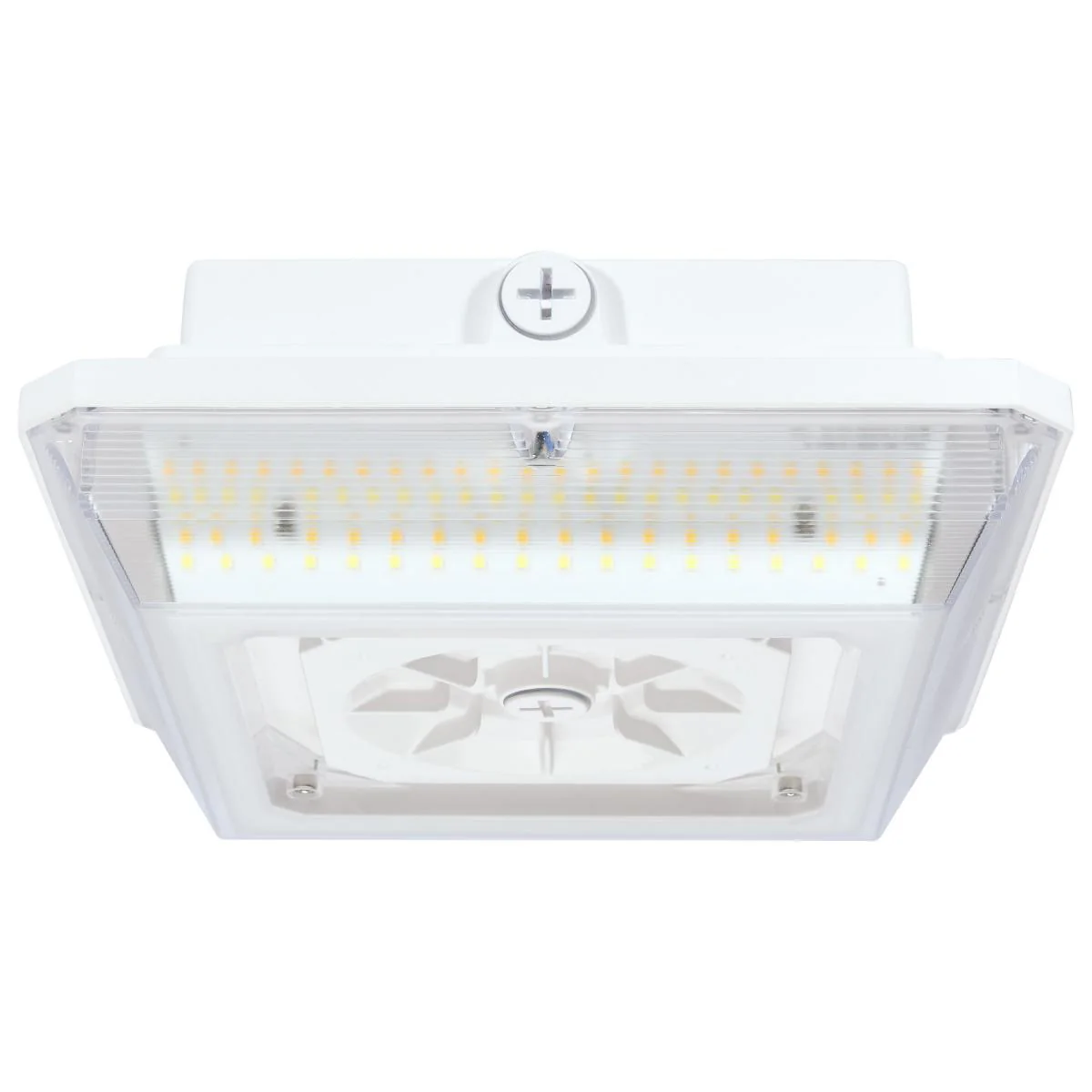 65-634 LED WIDE BEAM ANGLE CANOPY Square LED; Wide Beam Angle Canopy Light; 3K/4K/5K CCT Selectable; 20W/30W/45W Wattage Selectable; White Finish - Cheap-Us