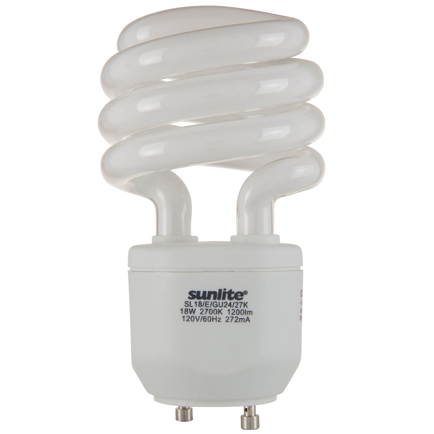 Sunlite Compact Fluorescent T2 Spiral, Standard Household Energy Saving CFL Light Bulb, 18 Watt, GU24 Base, 27K - Warm White, 6 Pack - Cheap-Us