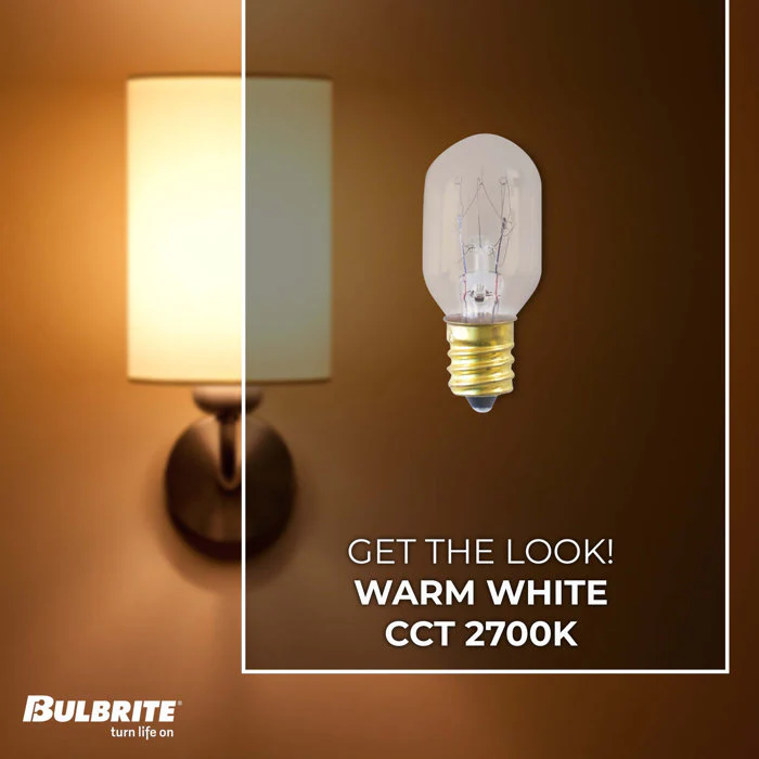BULBRITE INCANDESCENT T7 CANDELABRA SCREW (E12) 15W DIMMABLE LIGHT BULB 2700K/WARM WHITE 25PK (706115) - Cheap-Us
