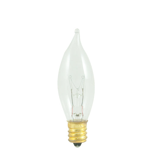 Bulbrite 10CFC/20/3 10 Watt Incandescent CA7 Flame Tip Chandelier Bulb, Candelabra Base, Clear - Cheap-Us