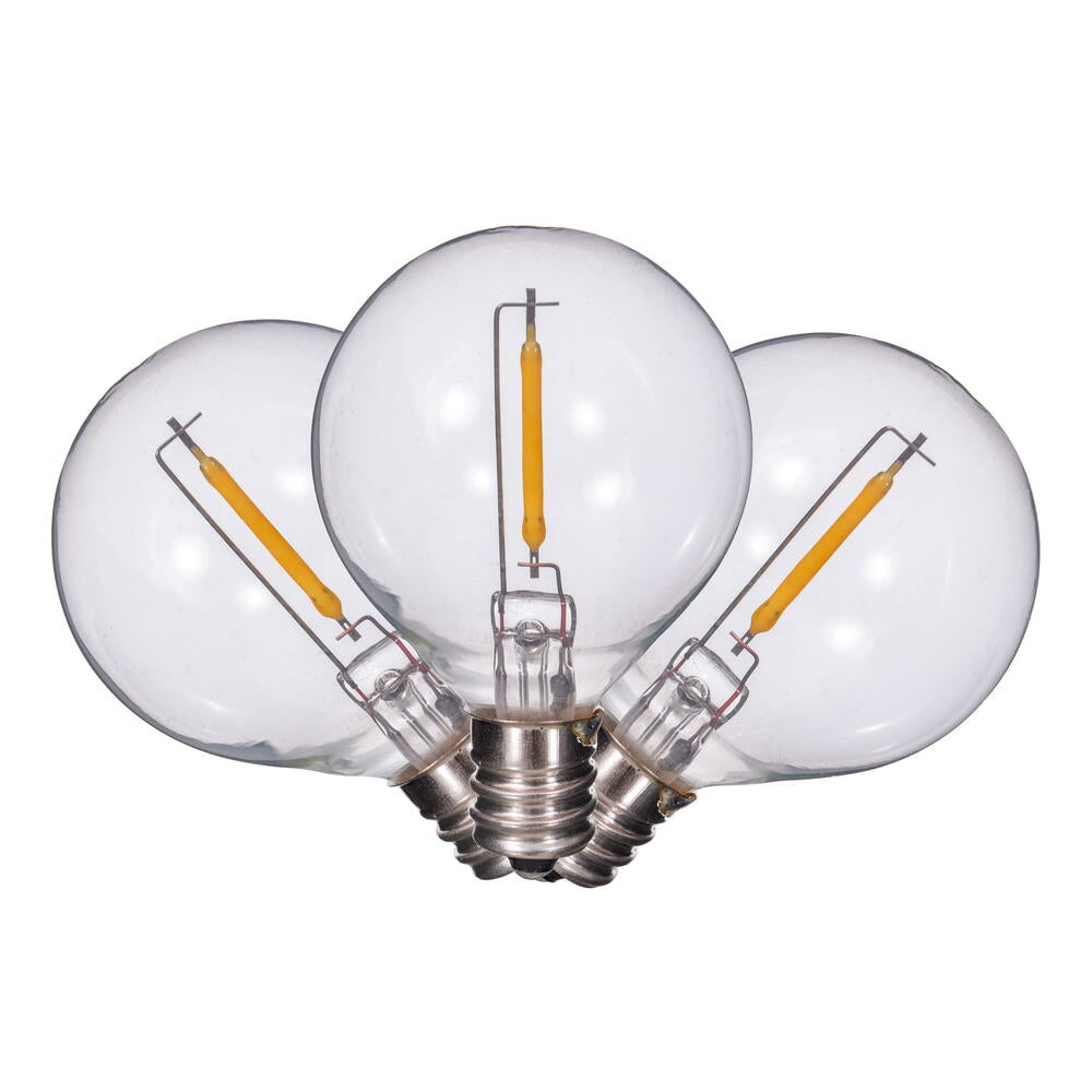 Vickerman G40 LED Warm White E12 Clear Plastic Filament Bulb 25/Pack. - Cheap-Us