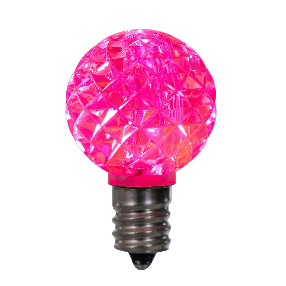 Vickerman G30 LED Pink Bulb E12 Nickel Base 120V .6 Watts  package of 25 - Cheap-Us