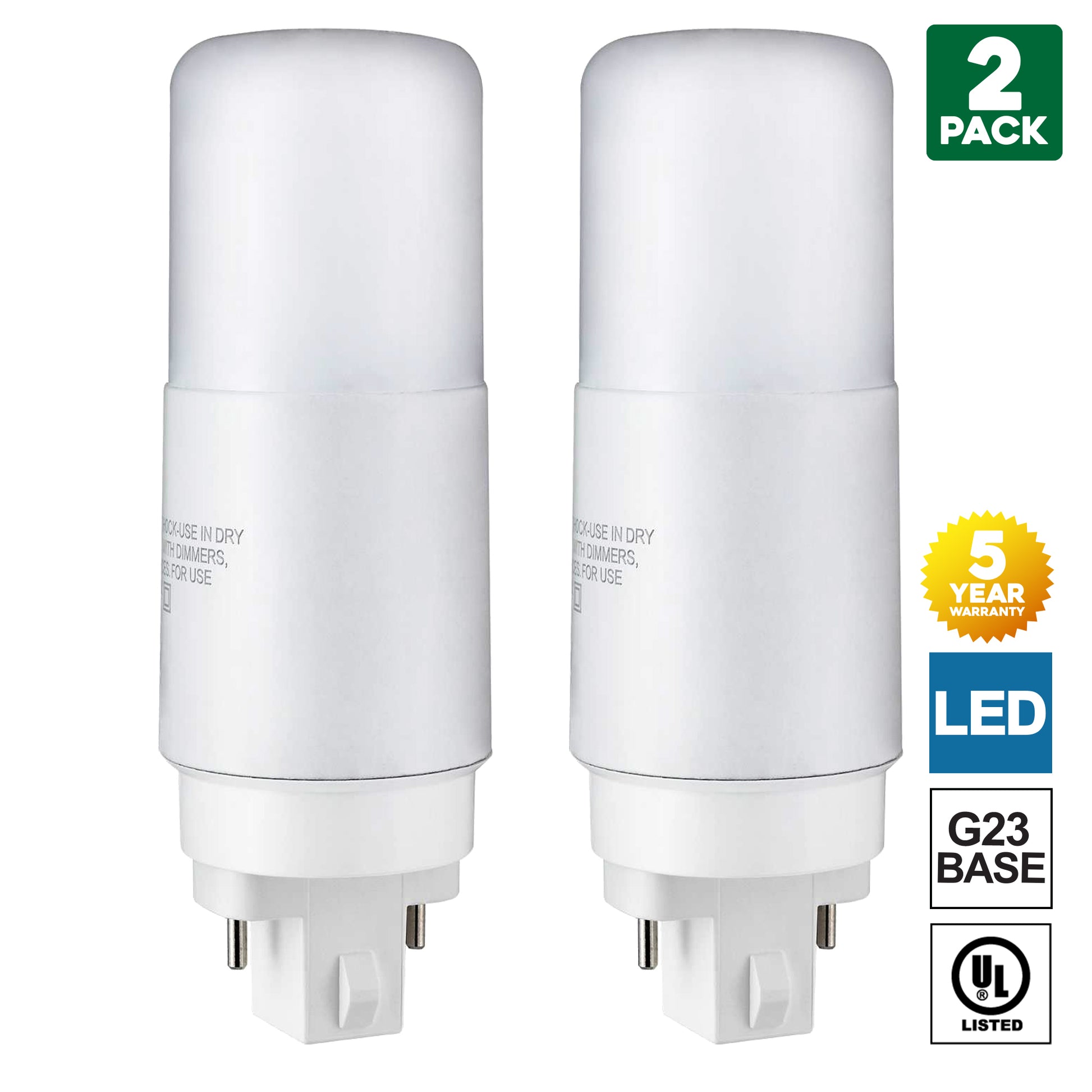 Sunlite G23 LED Bulb, 2-Pin PLV, 7 Watt, Cool White (4000K), Full 360 Degree Illumination, 13 Watt CFL Replacement (Ballast Bypass Required) - Cheap-Us