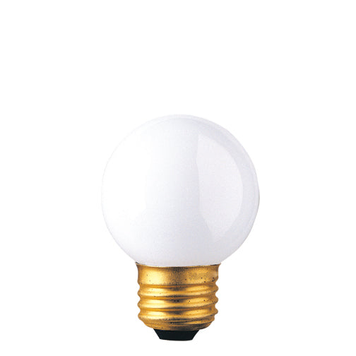 Bulbrite 25G16EWH 25 Watt Incandescent G16.5 Globe, Medium Base, White - Cheap-Us