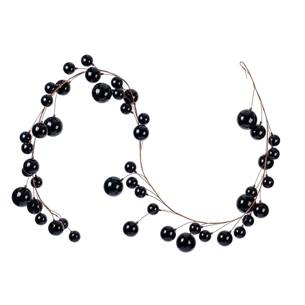 Vickerman 10' Black Pearl Branch Ball Wire Garland. - Cheap-Us