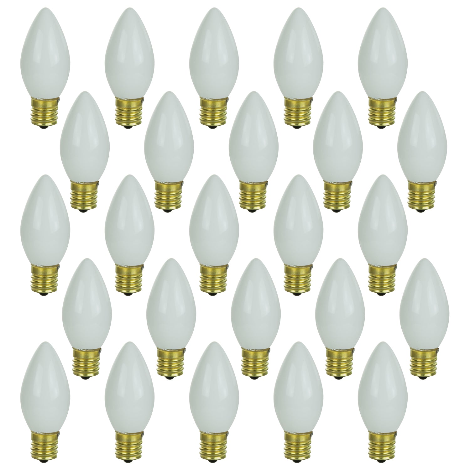 25 Pack Sunlite 7 Watt C9 Night Light, Intermediate Base, White - Cheap-Us