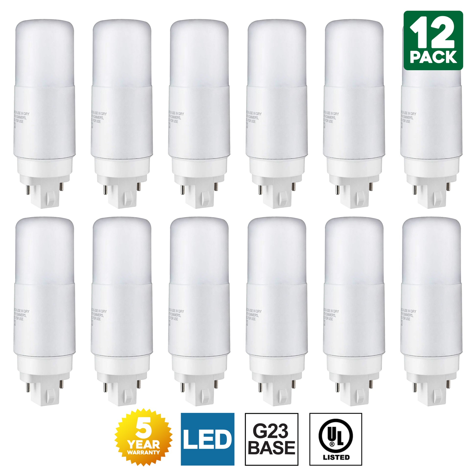 Sunlite G23 LED Bulb, 2-Pin PLV, 7 Watt, Cool White (4000K), Full 360 Degree Illumination, 13 Watt CFL Replacement (Ballast Bypass Required) - Cheap-Us