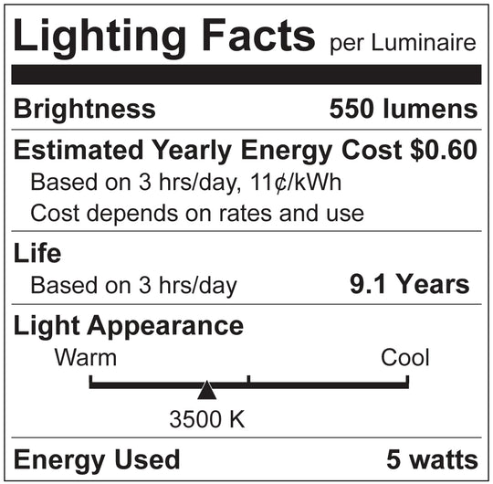 Luxrite LED Flame Tip Chandelier Light Bulb, E12 Candelabra Base, 5W, 4.09