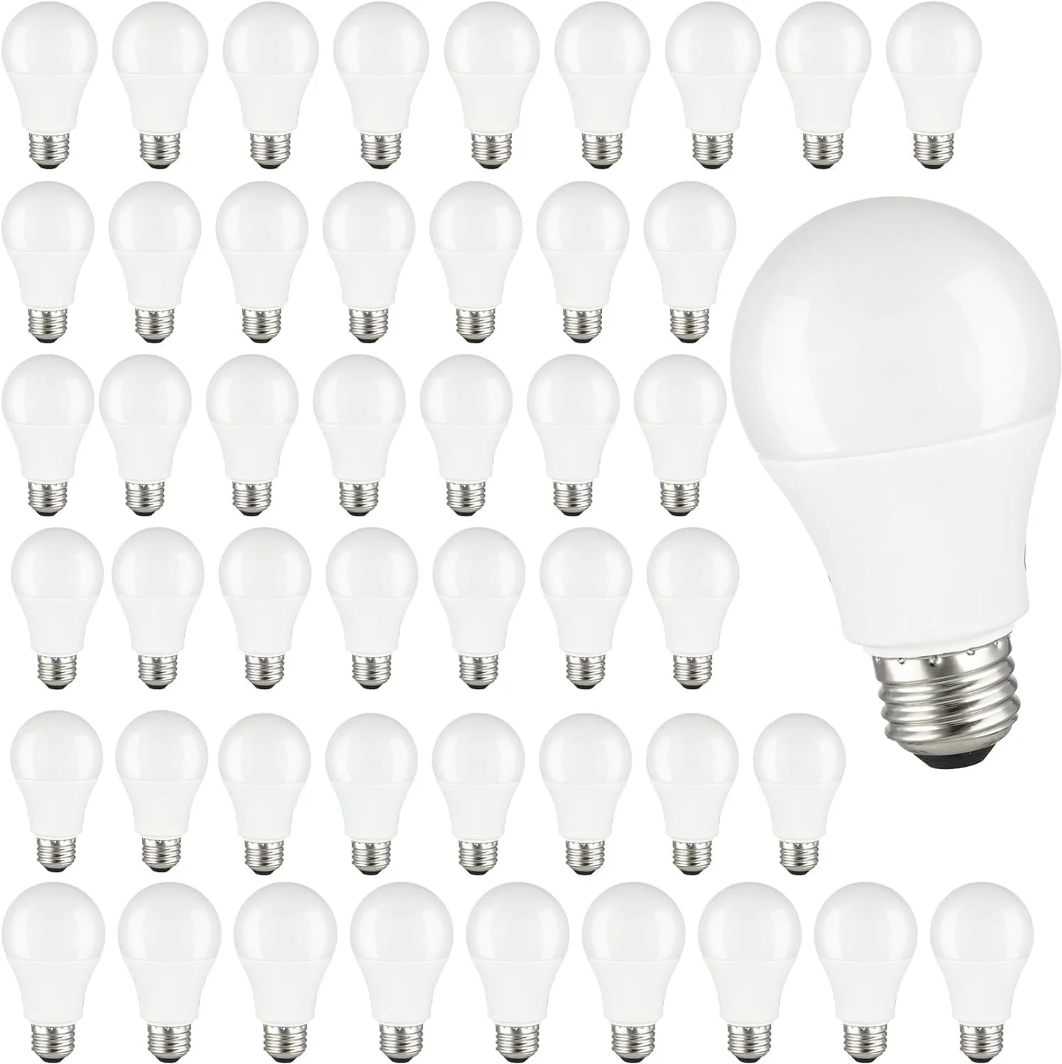 Sunlite LED Household A19 Light Bulb, 15 Watts (100W Equivalent), 1500 Lumens, 120 Volts, Non-Dimmable, Medium E26 Base, RoHS, ETL Listed, 6500K Daylight, 48 Pack - Cheap-Us