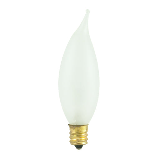 Bulbrite 15CFF/25/2 15 Watt Incandescent CA8 Flame Tip Chandelier Bulb, Candelabra Base, Frost - Cheap-Us