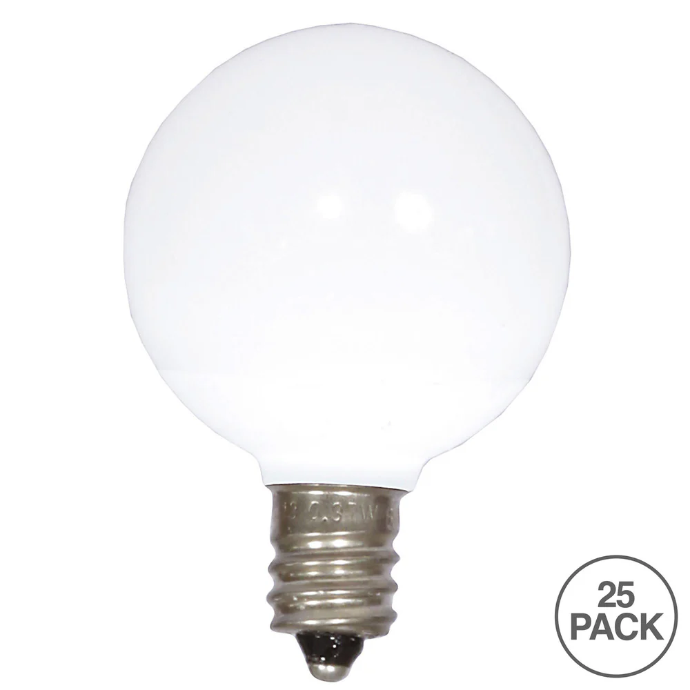 Vickerman G40 Cool White Ceramic LED Nickel Base Bulb E12 120V  .6 Watts 25 Bulbs per Pack. - Cheap-Us