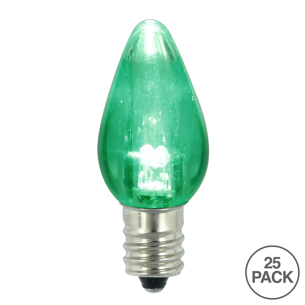 Vickerman C7 Twinkle Transparent Plastic LED Green Dimmable Bulb 25 per bag - Cheap-Us