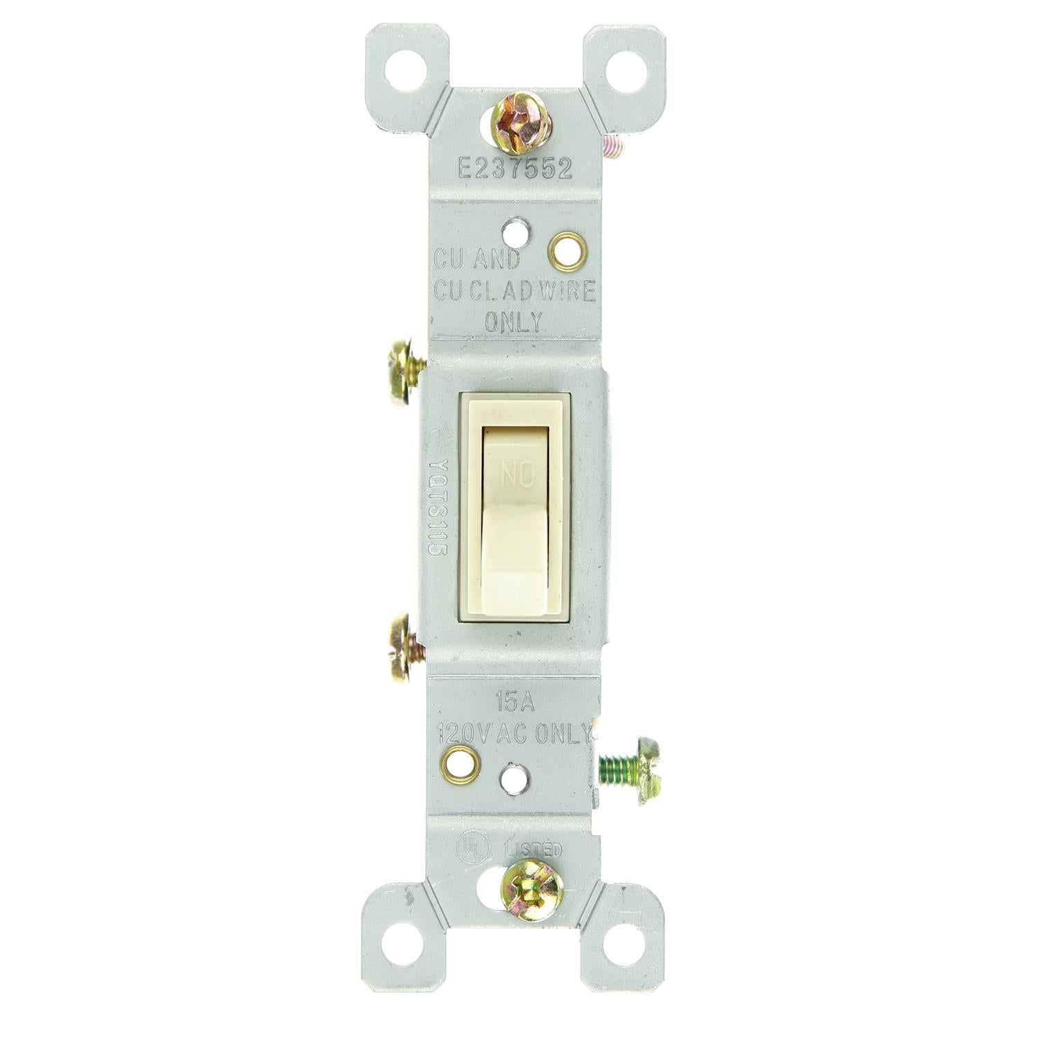 Sunlite E506/CD On/Off Grounded Toggle Switch, Ivory - Cheap-Us