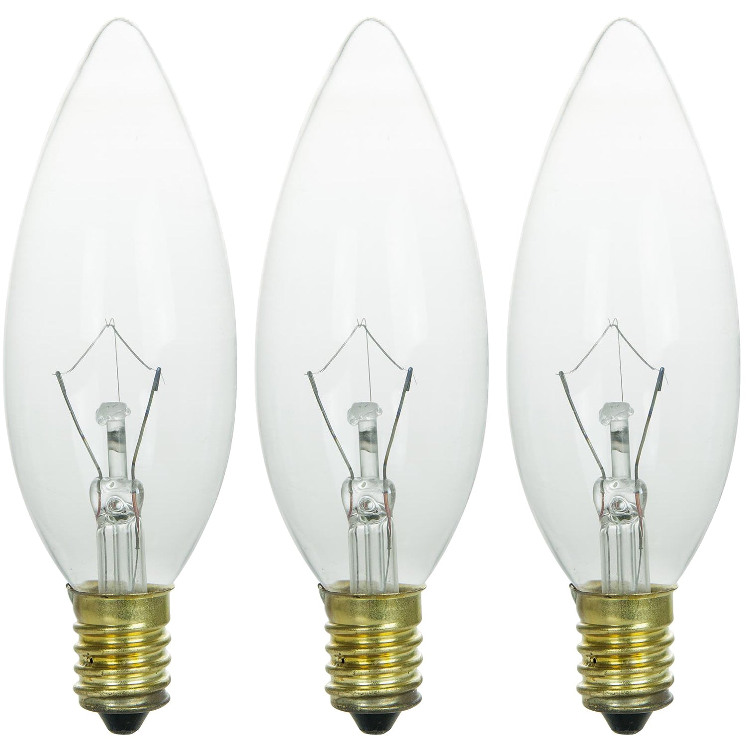 Sunlite 40 Watt Torpedo Tip Chandelier , European Base, Clear - Cheap-Us