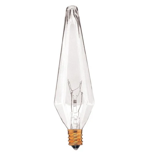 Bulbrite B25PRISM 25 Watt Incandescent Modern Prism Chandelier Bulb, Clear, 2-Pack - Cheap-Us