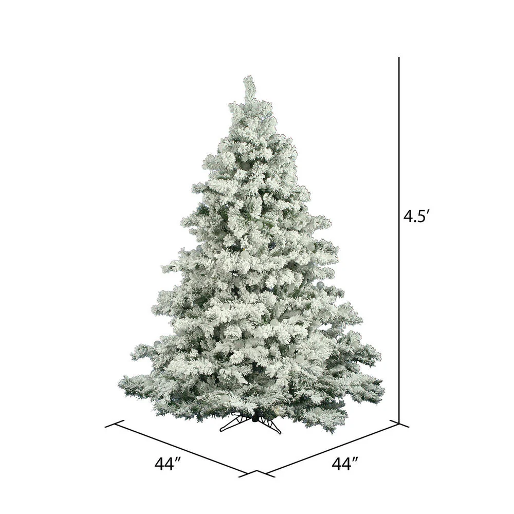 Vickerman 4.5' Flocked Alaskan Pine Artificial Christmas Tree Unlit - Cheap-Us