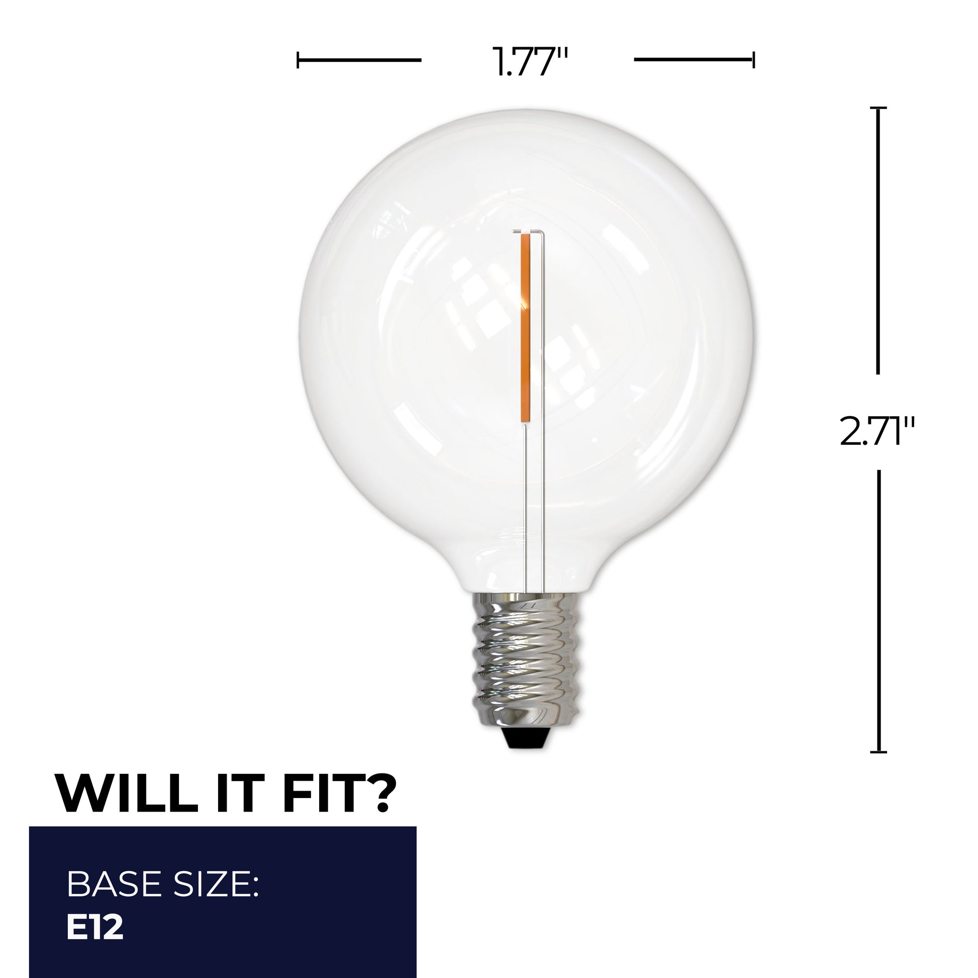 BULBRITE 1W LED BULB G16 FILAMENT 2700K WARM WHITE E12 CANDELABRA SCREW BASE 10PK - Cheap-Us