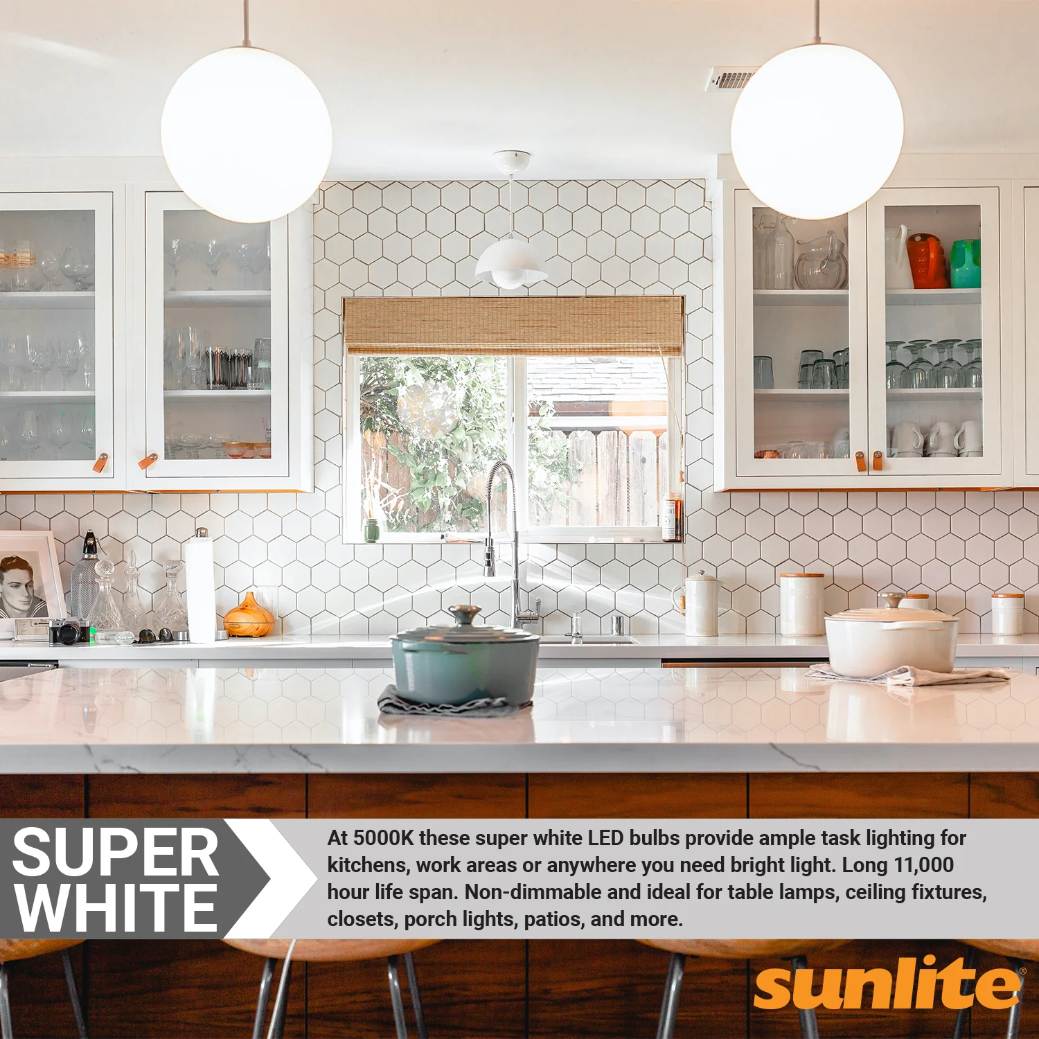 12 Pack Sunlite LED A19 Bulbs, 9 Watt (60 Watt Equivalent), 5000K Super White, Non-dimmable - Cheap-Us