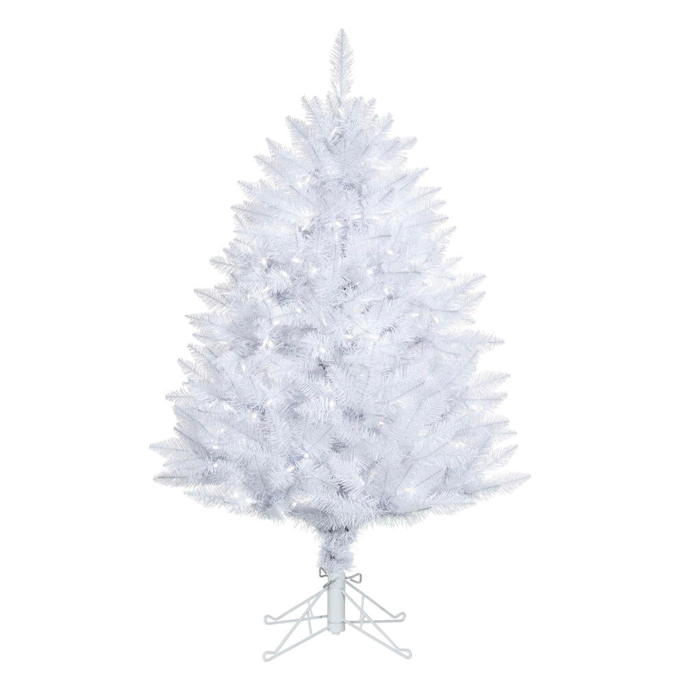 Vickerman 4.5' Sparkle White Spruce Artificial Christmas Tree Pure White LED Lights - Cheap-Us