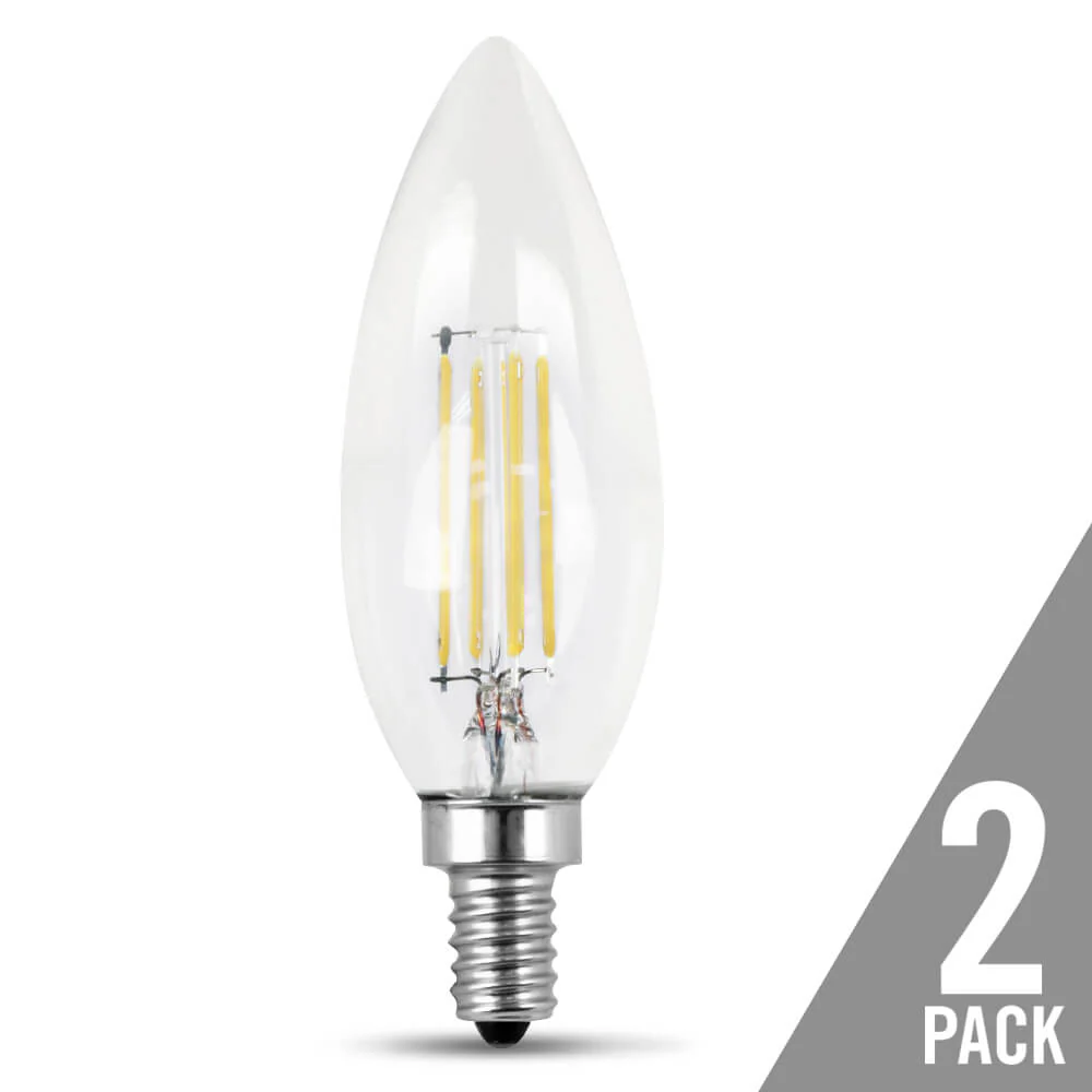 60-Watt Equivalent Dimmable Soft White Torpedo Tip Glass Filament LED (2-Pack) - Cheap-Us