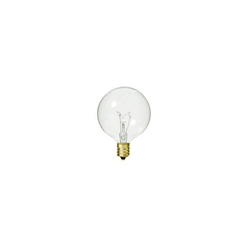 Bulbrite 15G16CL2 15 Watt Incandescent G16.5 Globe, Candelabra Base, Clear - Cheap-Us