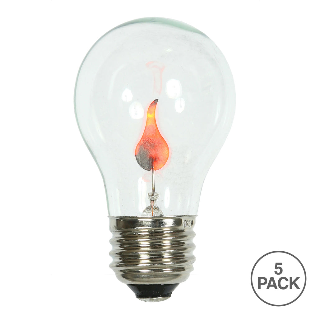 Vickerman A19 Incandescent Clear Flicker Flame E26 Medium Base Bulb, 1 watt, Brass Base, UL Box of 5 - Cheap-Us