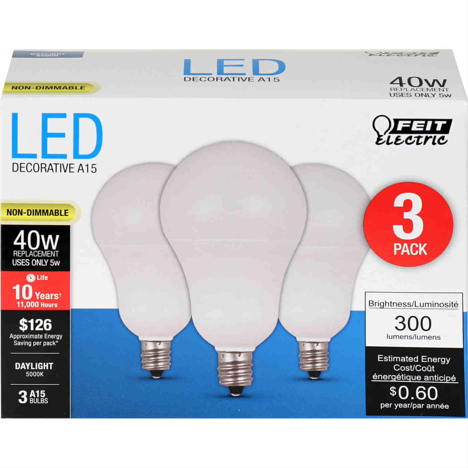 300 Lumen 5000K Non-Dimmable LED - Cheap-Us