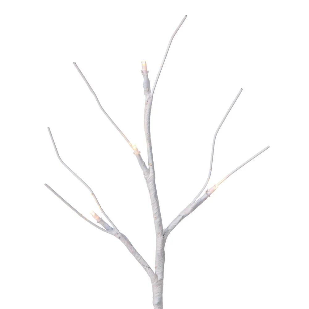 Vickerman 2' White Birch Twig Tree Battery Operated Warm White 3mm Wide Angle LED lights. - Cheap-Us