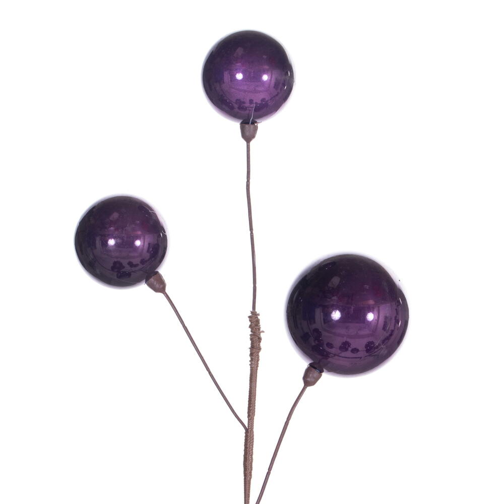 Vickerman 10' Plum Pearl Branch Ball Wire Garland. - Cheap-Us