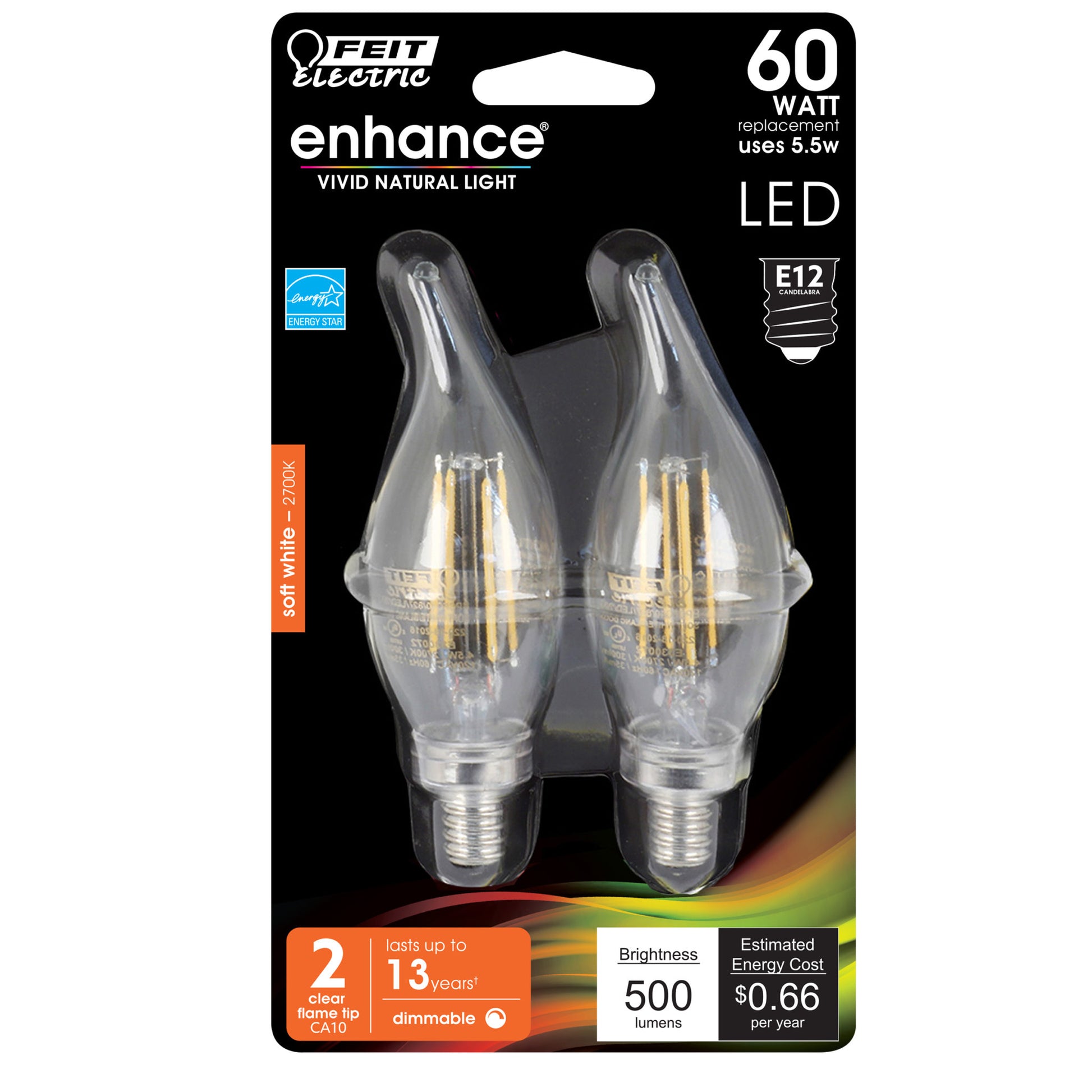 500 Lumen 2700K Dimmable Flame Tip LED - Cheap-Us