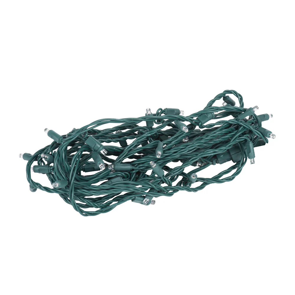 Vickerman 70 Warm White Coaxial Non-Rectified LED Light Strand, Green Wire, 23' Long Light Strand. - Cheap-Us