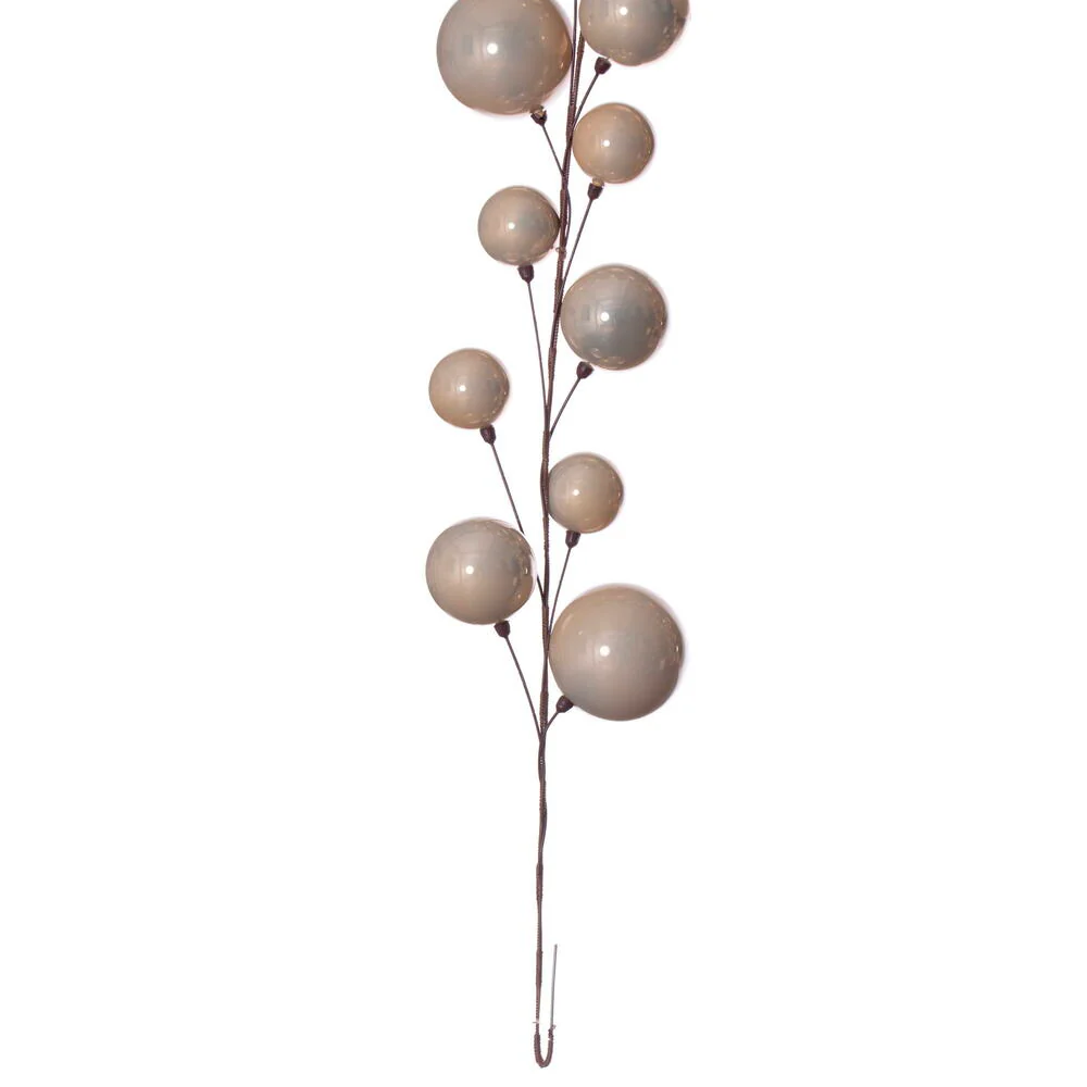 Vickerman 10' Oat Pearl Branch Ball Wire Garland. - Cheap-Us