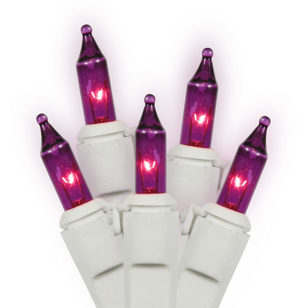 Vickerman 100 Purple Mini Light Icicle Light on White Wire, 9' Christmas Light Strand- 2 Pack - Cheap-Us