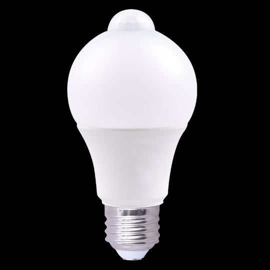 Luxrite LED Dusk To Dawn + PIR A19 Light Bulb, E26 Medium Base, 9W, 3000K - Soft White, 800 Lumens, 80 CRI, Frost Finish, Shatter Proof, With Motion Sensor (LR21481) - Cheap-Us