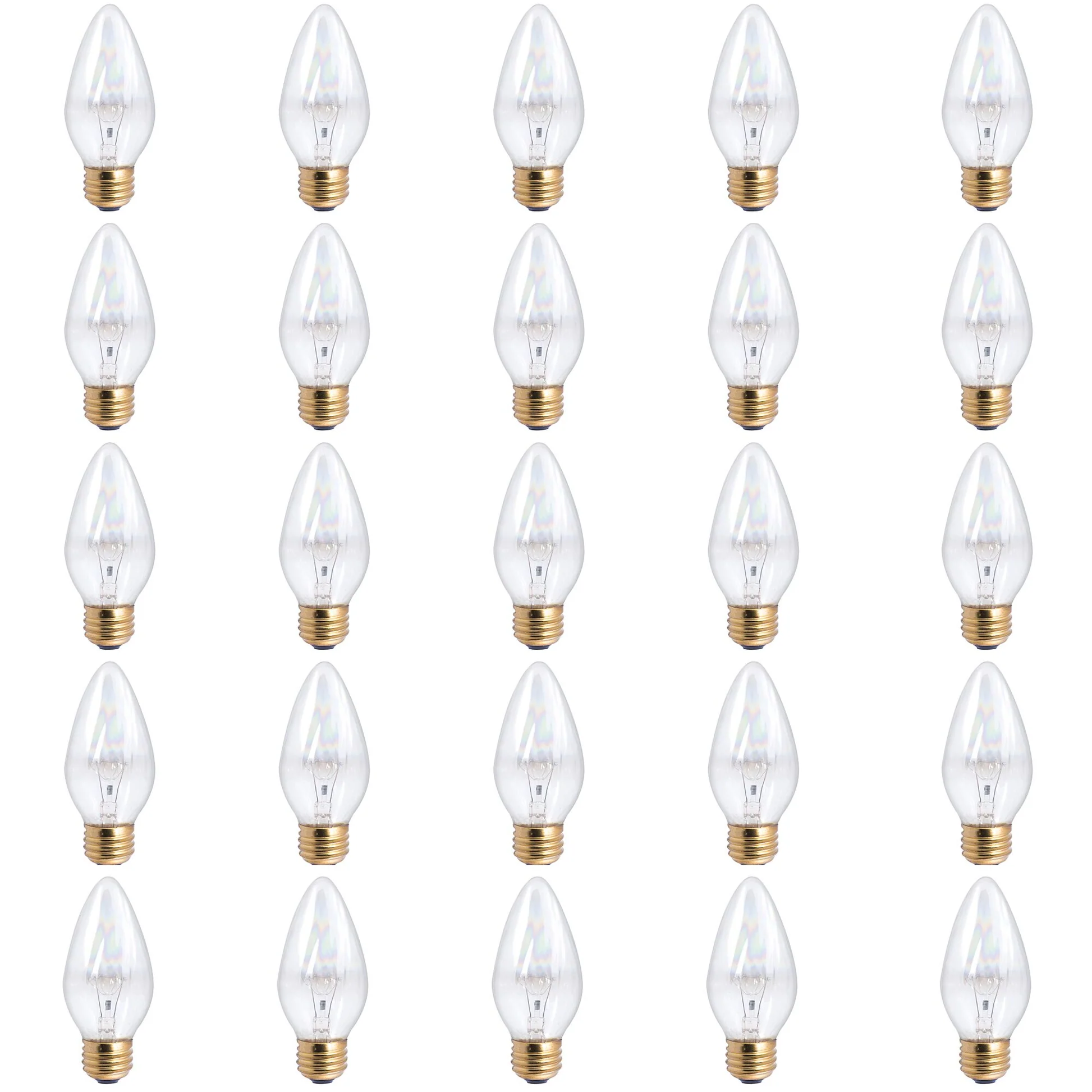 BULBRITE INCANDESCENT F15 MEDIUM SCREW (E26) 25W DIMMABLE LIGHT BULB 2700K/WARM WHITE 25PK (421125) - Cheap-Us