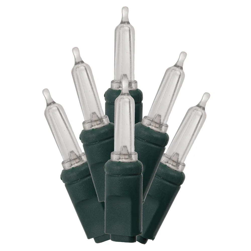 Vickerman 100 Warm White Italian LED Single Mold Light Green Wire 34' Christmas Light Strand - Cheap-Us