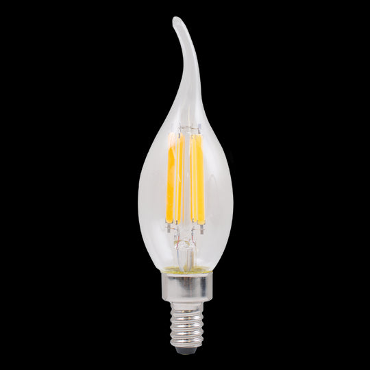 Luxrite LED Flame Tip Chandelier Light Bulb, E12 Candelabra Base, 7W, 5000K - Bright White, 800 Lumens, 80 CRI, Clear Finish, Dimmable, Pack of 7 (LR21639) - Cheap-Us