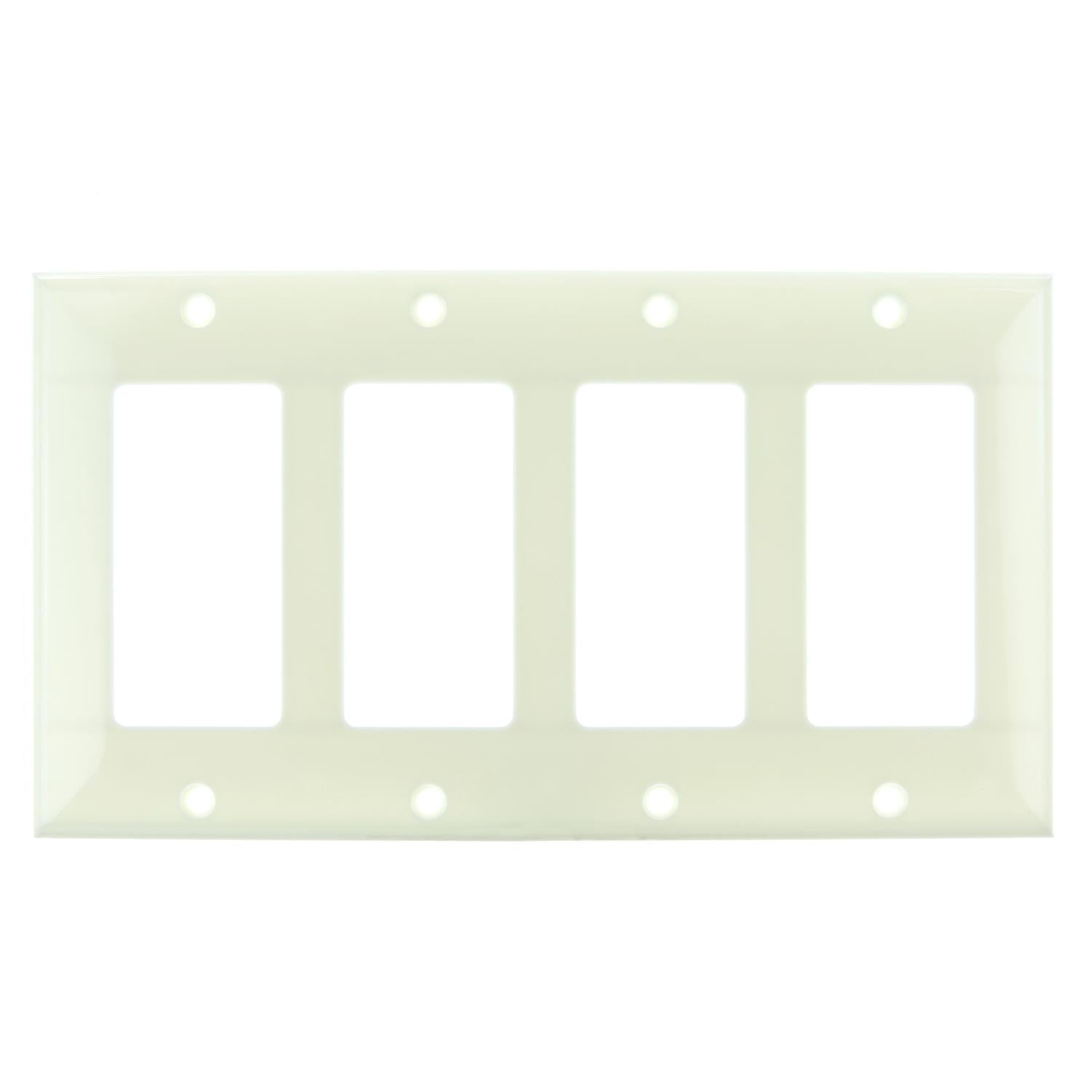 Sunlite E304/A 4 Gang Decorative Switch and Receptacle Plate, Almond - Cheap-Us