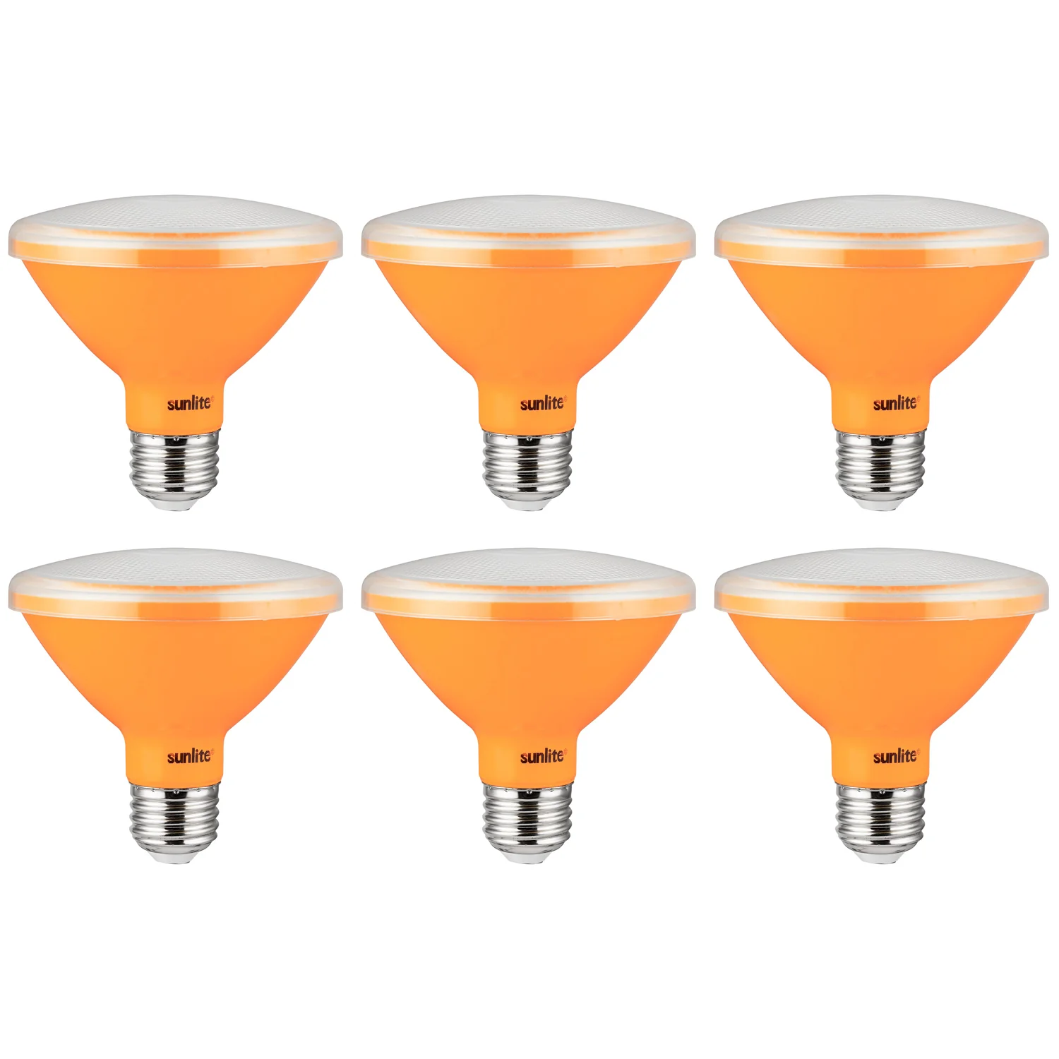 Sunlite - Amber LED PAR30 Reflector Light Bulb, 3 Watt, 120-220 Volts, Medium Base, 30,000 Hour Life, 30? Narrow Flood Beam Angle, Energy Saving, Eco Friendly, Turtle Safe, Indoor/Outdoor (6 Pack) - Cheap-Us