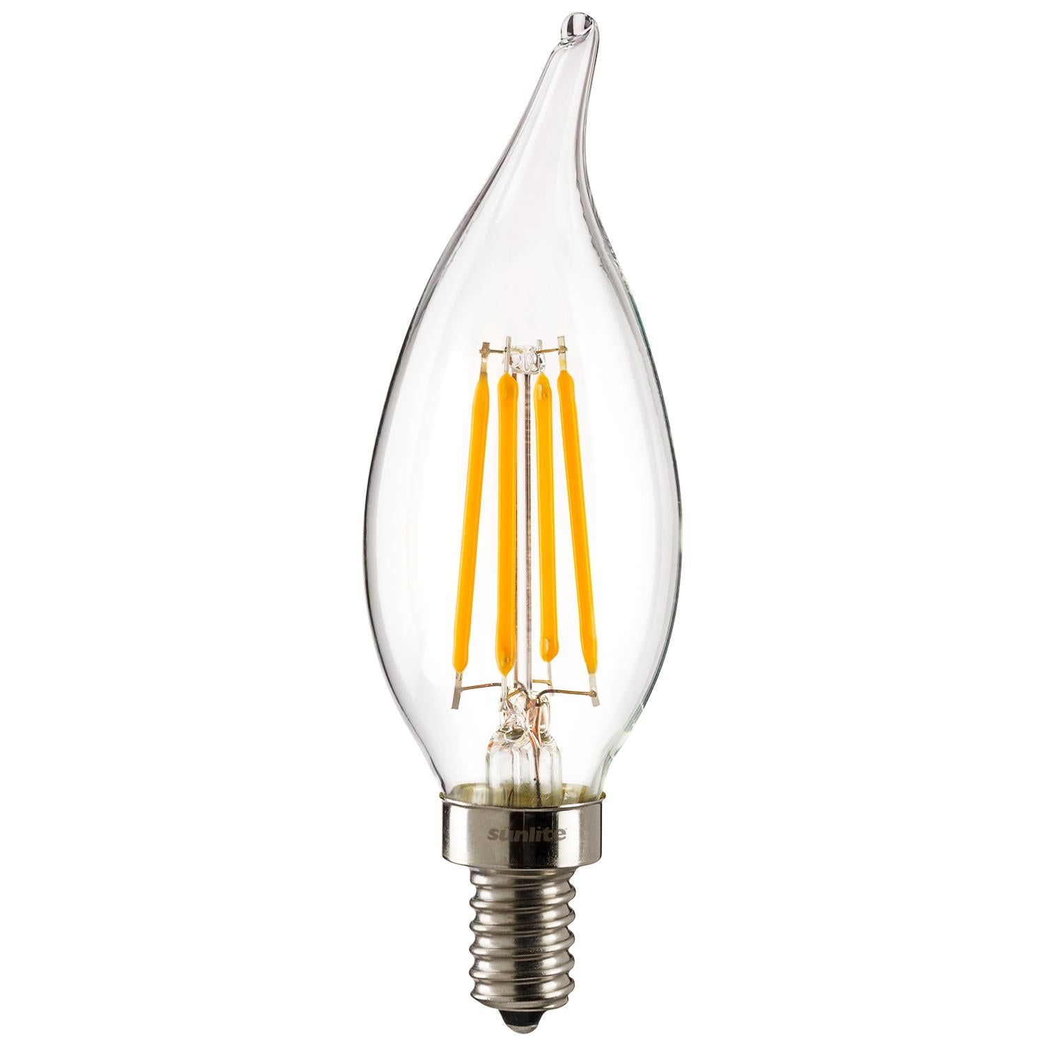 Sunlite LED Vintage Chandelier 4W (40W Equivalent) Light Bulb Candelabra (E12) Base, Warm White - Cheap-Us