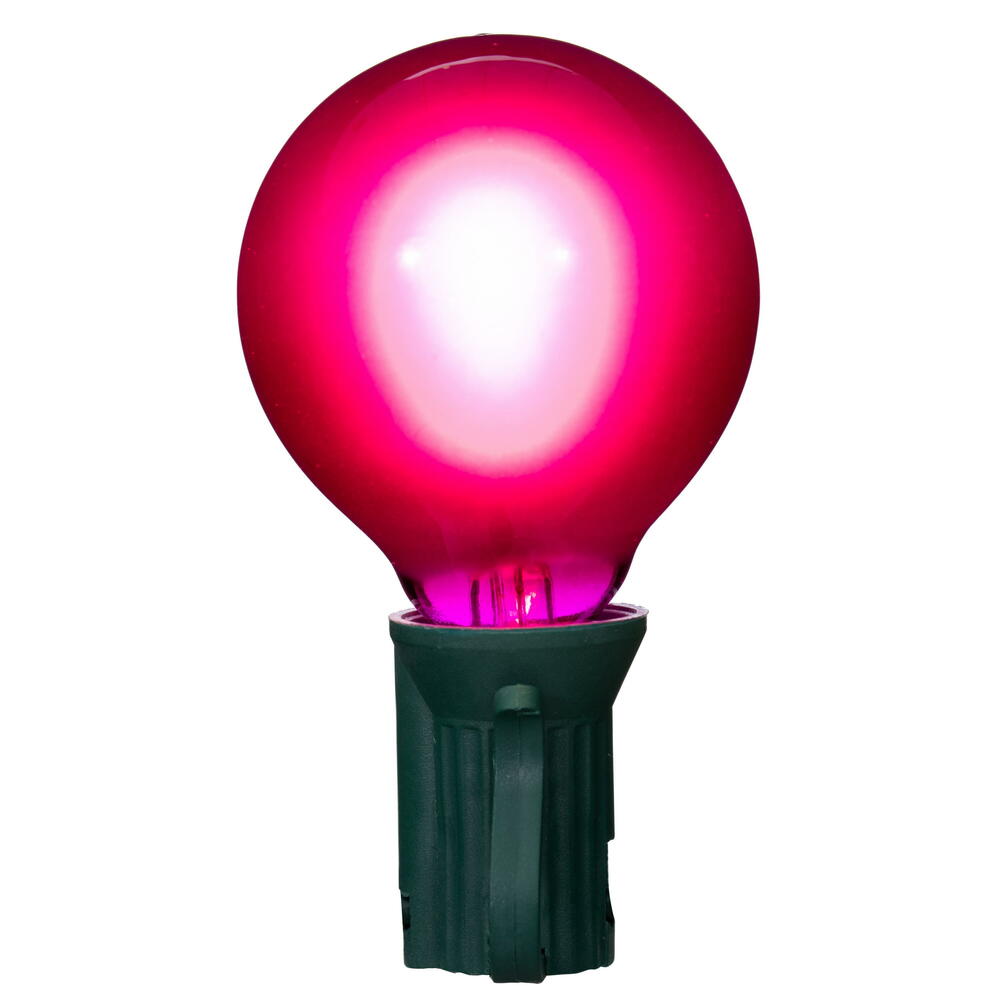 Vickerman 18Lt Purple LED Glass G40-E12 Filament End-Connecting Set with Green 20AWGXTW Wire and 6