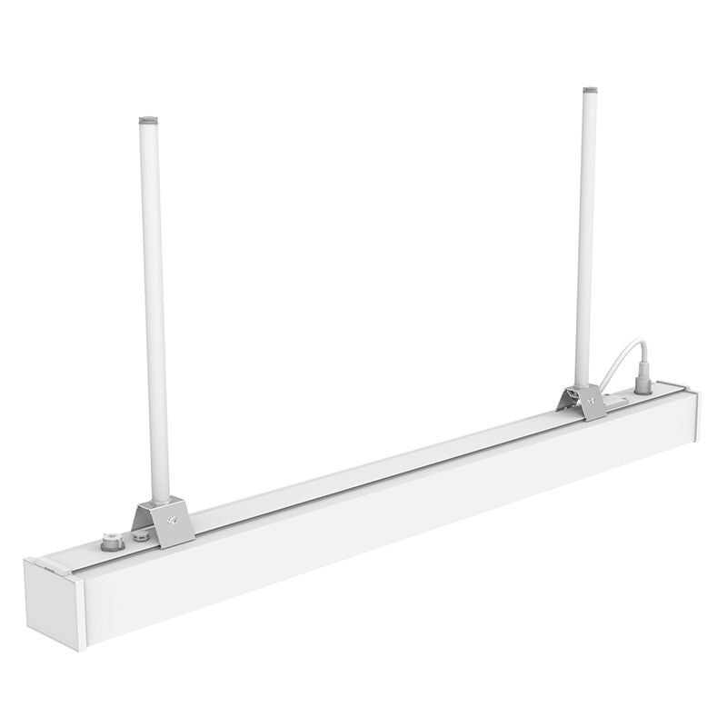 Westgate 4Ft 4In IP66 Wet Loc. Linear Light MCTp 40/60/80W 35/40/50K 0-10 Suspended Or Wall, Commercial Indoor Lighting, 40W/60W/80W, 105 Lumens/W, 35K/40K/50K, Sandy White Finish, 0~10V Dimmable - Cheap-Us