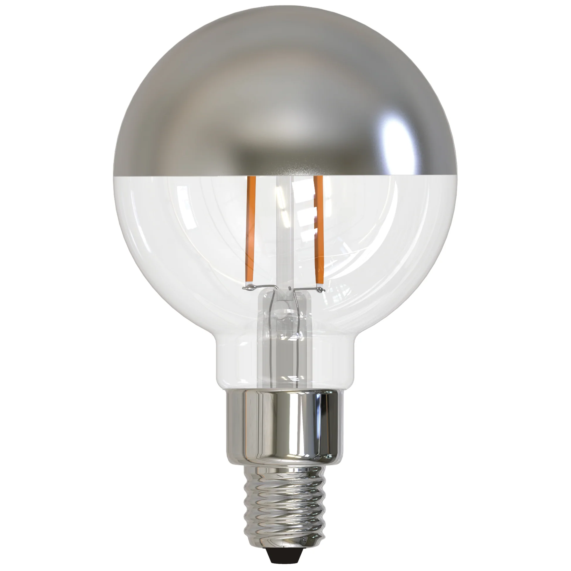 Bulbrite 2.5 Watt Dimmable Half Mirror Filament G16 Candelabra (E12) LED Bulb - 200 Lumens, 2700K, and 90 CRI - Cheap-Us