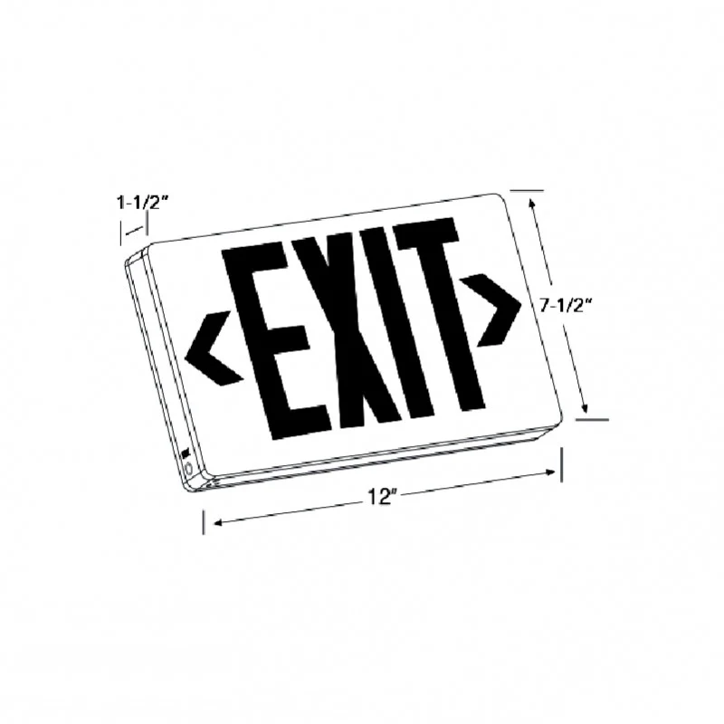 Westgate LED Exit W/Battery Backup SGL/DBL Face Univ. Green Letters Black Housing, 120/277V, LED Exit & Emergency Lighting, 3.8W, Black Finish - Cheap-Us