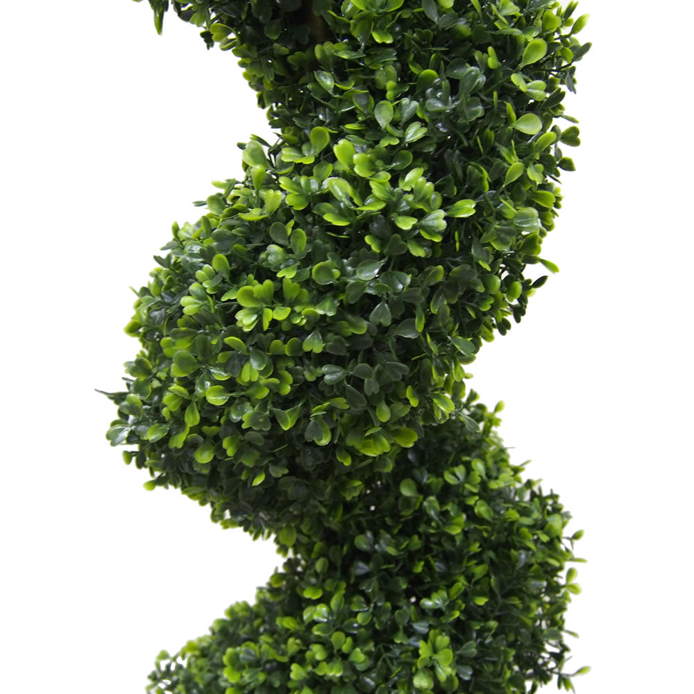 Vickerman 5' Artificial Potted Green Boxwood Spiral Tree. - Cheap-Us