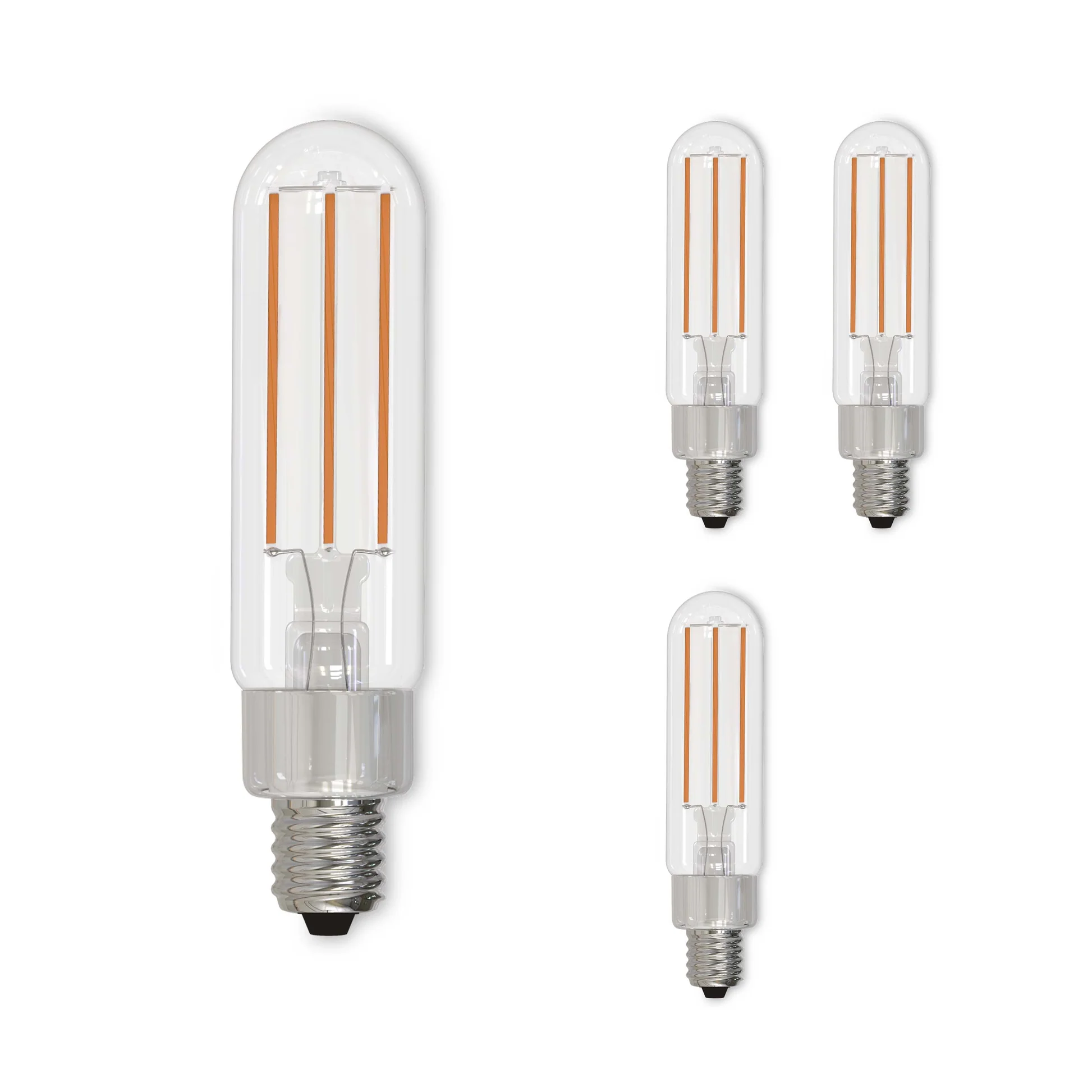 Bulbrite LED Filament Pack of (4) 4.5 Watt Dimmable T6 Light Bulb with Clear Glass Finish and Candelabra (E12) Base - 3000K (Soft White Light), 450 Lumens - Cheap-Us